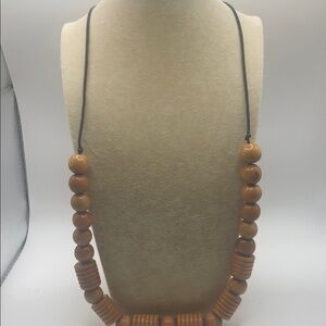 Elegant Wooden Bead Necklace